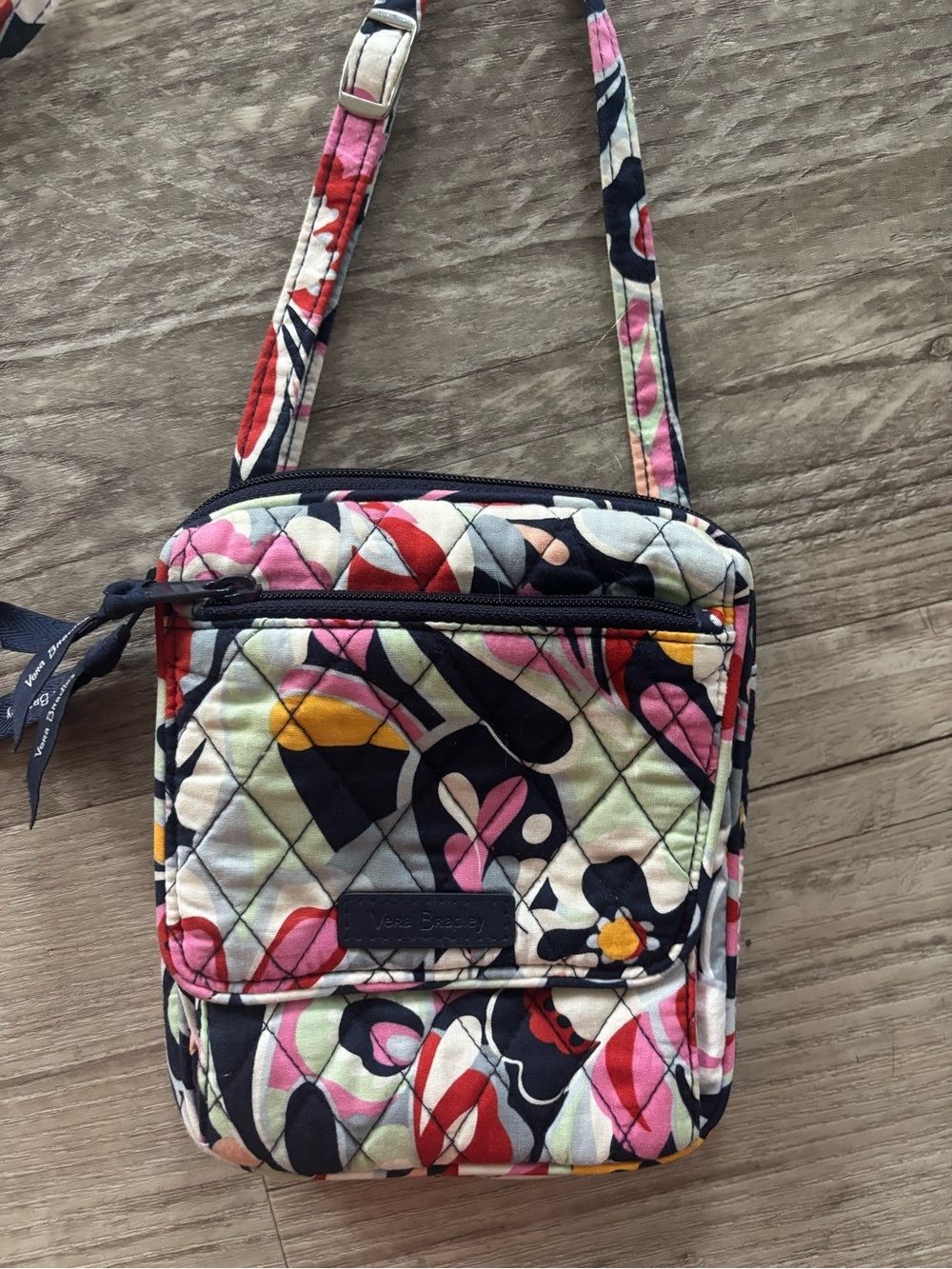 Vera Bradley Quilted Crossbody Bag - Multi Pink, Black, Yellow